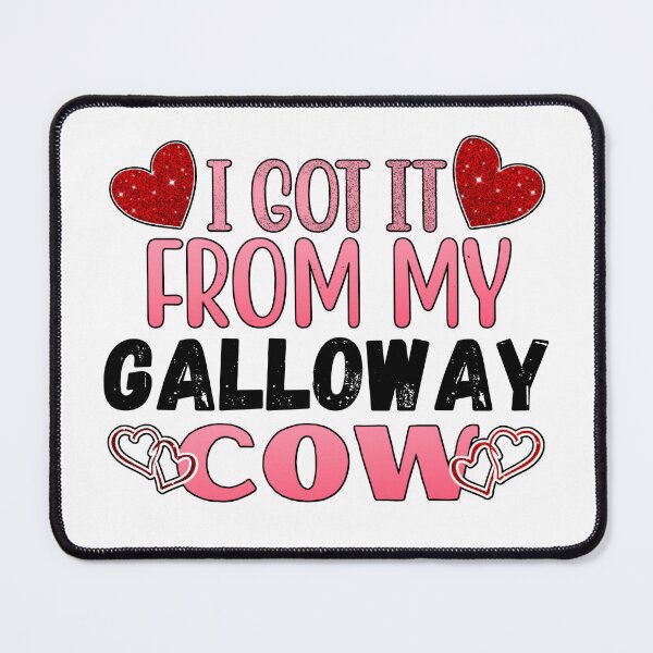 Item preview, White version of I got it from my Galloway cows Lovely Valentine hearts designed and sold by FarmsteadAcers.