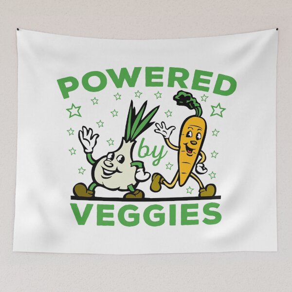 Item preview, Funny Cartoon Powered By Veggies Vegetarian designed and sold by wingstar.