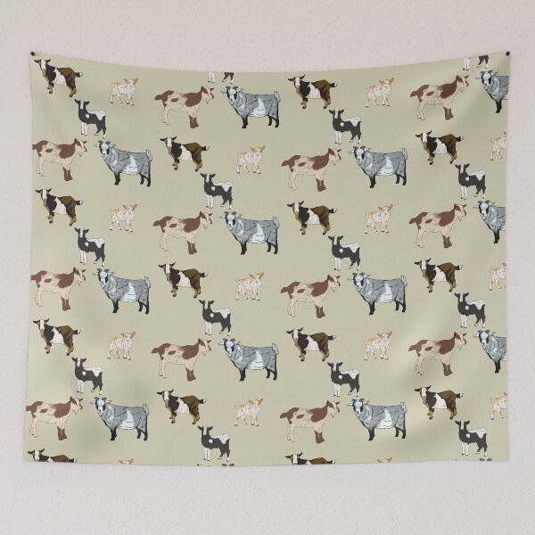 Item preview, Nigerian Dwarf Goats Pattern Cream designed and sold by Ashley Gagnon.