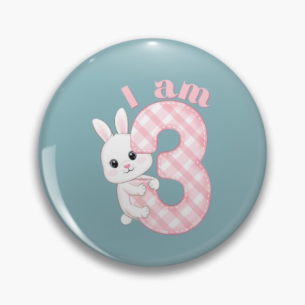 Item preview, I am Three design for toddlers and three year old birthday with Pink and White Bunny for 3 Year Old Birthdays.  designed and sold by tranquilbeach.