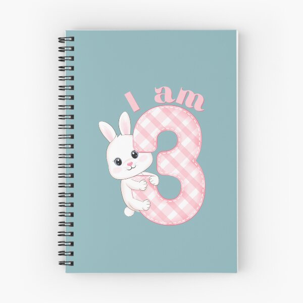 Item preview, I am Three design for toddlers and three year old birthday with Pink and White Bunny for 3 Year Old Birthdays.  designed and sold by tranquilbeach.