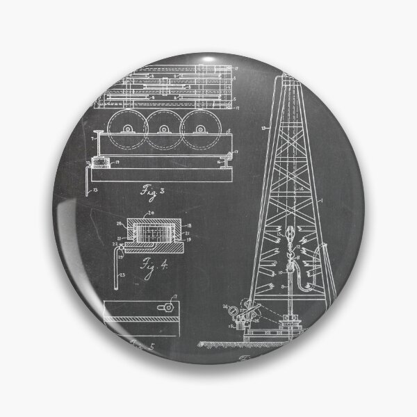 Item preview, Oil Drilling Rig Patent - Oil Drill Engineer Workshop Art - Black Chalkboard designed and sold by patentpress.