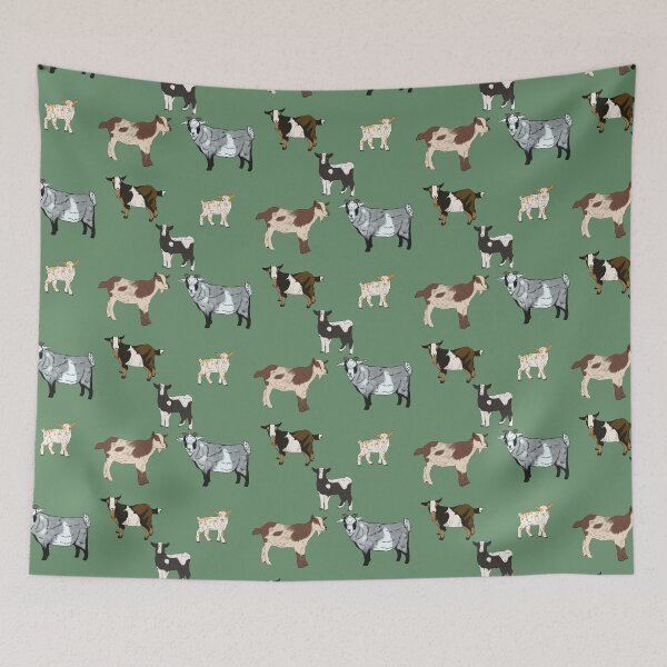 Item preview, Nigerian Dwarf Goats Pattern Sage designed and sold by Ashley Gagnon.