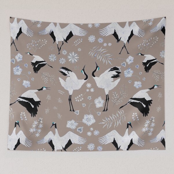 Item preview, Dancing Cranes Earthy designed and sold by cesartorresart.