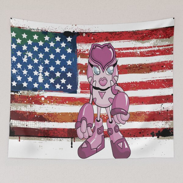 Item preview, USA Flag Robot Girl Robotics Engineer Robotics Robot Name Robo-Girl  Robotic Artificial Intelligence Chatbot designed and sold by ProjectX23.