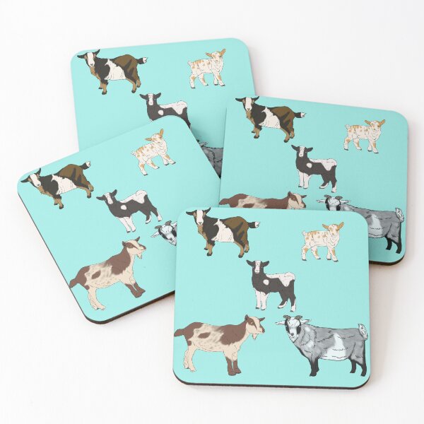 Item preview, Seafoam Nigerian Dwarf Goats Pattern designed and sold by Ashley Gagnon.