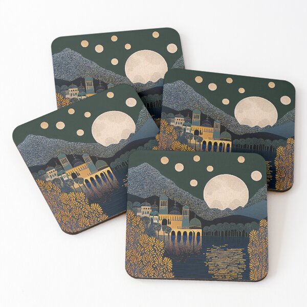Item preview, Lake Como in the Moonlight, vintage style designed and sold by SamJanner.