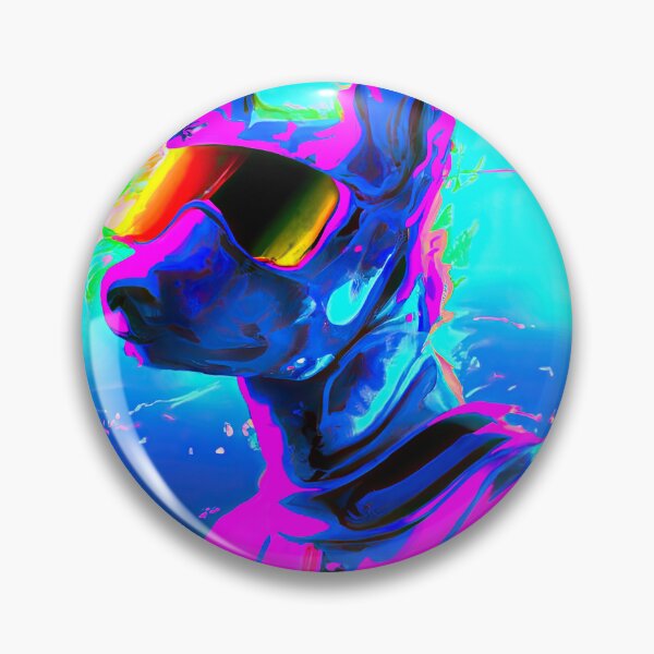 Item preview, Futuristic Pup in a Neon Dream in a Technicolor World D designed and sold by Cosmic-graphics.