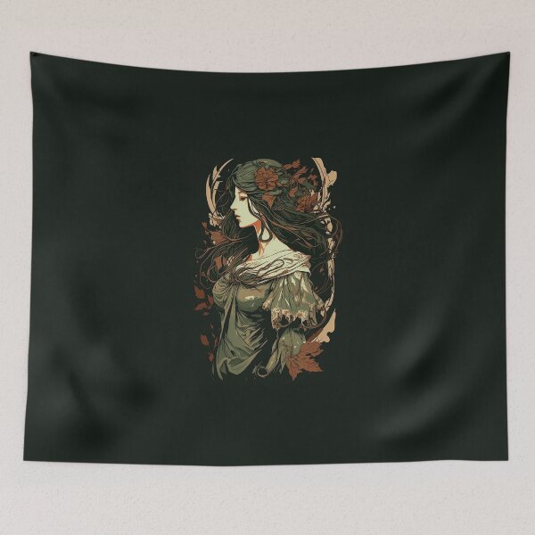 Item preview, An Elf in Autumn designed and sold by ArtNouveauChic.