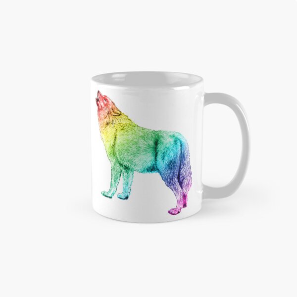 Item preview, Howling wolf - rainbow colorized version 1 designed and sold by SylvieG18.