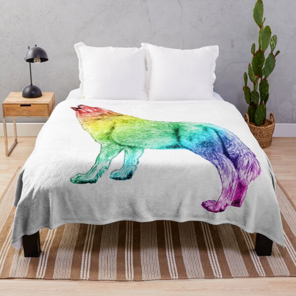 Item preview, Howling wolf - rainbow colorized version 1 designed and sold by SylvieG18.