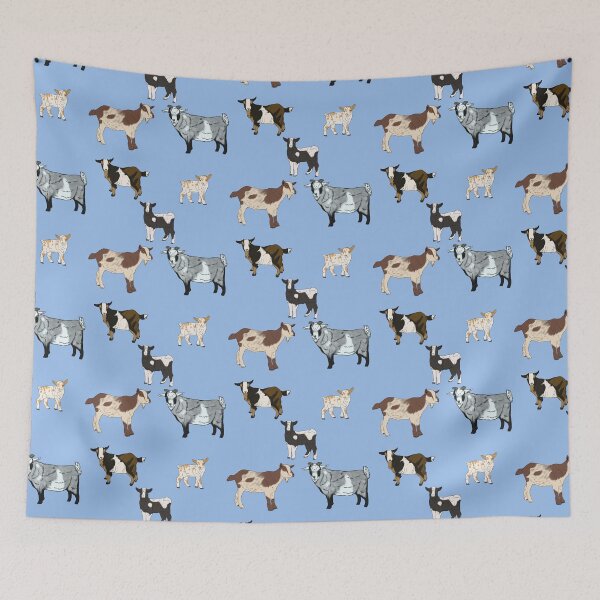 Item preview, Blue Nigerian Dwarf Goats Pattern designed and sold by Ashley Gagnon.