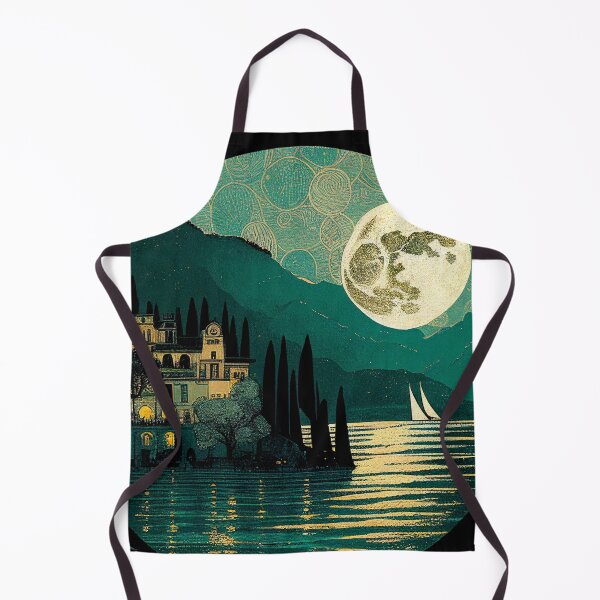 Item preview, Lake Como under a big moon, vintage style designed and sold by SamJanner.