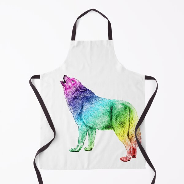 Item preview, Howling wolf - rainbow colorized version 2 designed and sold by SylvieG18.