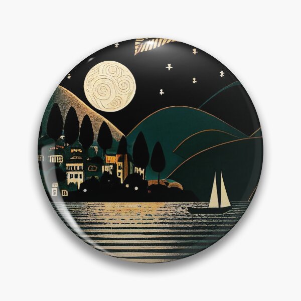 Item preview, Lake Como at night in an art nouveau frame designed and sold by SamJanner.