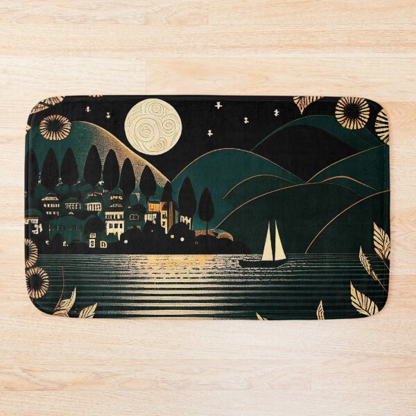 Item preview, Lake Como at night in an art nouveau frame designed and sold by SamJanner.