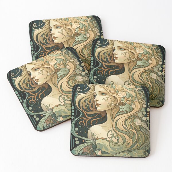 Item preview, The Blonde Mermaid designed and sold by ArtNouveauChic.