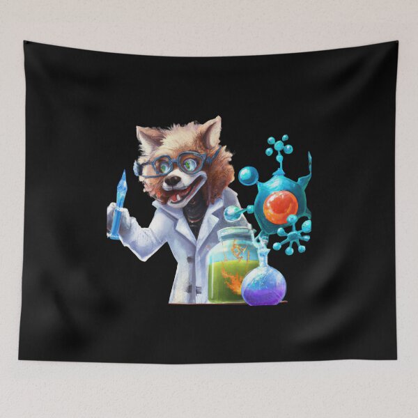 Item preview, Synthwave Lab Pup A Techno-Colorful Dream D designed and sold by Cosmic-graphics.