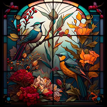 Stained Glass Garden Art Board Print for Sale by nicolaspro15