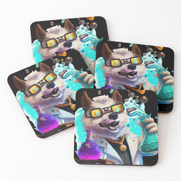 Item preview, A Cute crazy Scientist Pup in a Synthwave Lab D designed and sold by Cosmic-graphics.
