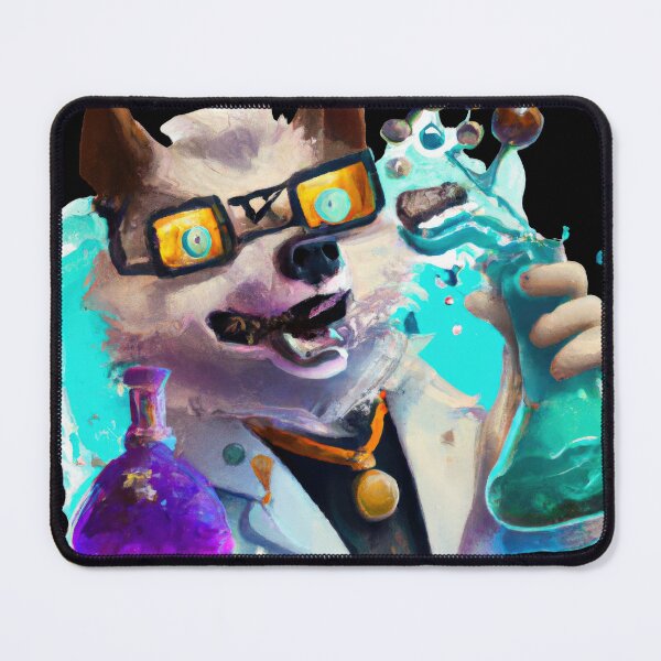 Item preview, A Cute crazy Scientist Pup in a Synthwave Lab D designed and sold by Cosmic-graphics.