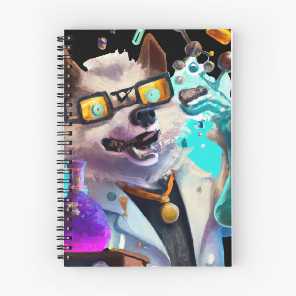 Item preview, A Cute crazy Scientist Pup in a Synthwave Lab D designed and sold by Cosmic-graphics.