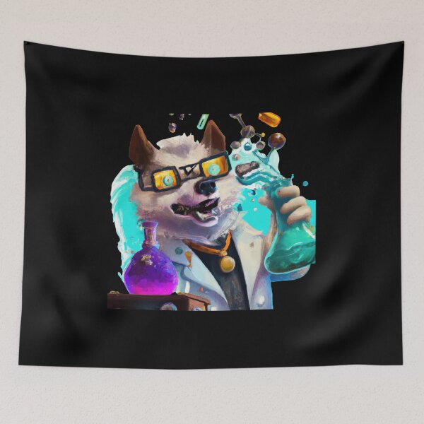 Item preview, A Cute crazy Scientist Pup in a Synthwave Lab D designed and sold by Cosmic-graphics.