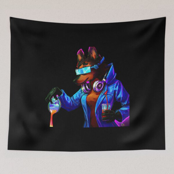 Item preview, Lab Pup A cool Scientific Synthwave Dream D designed and sold by Cosmic-graphics.