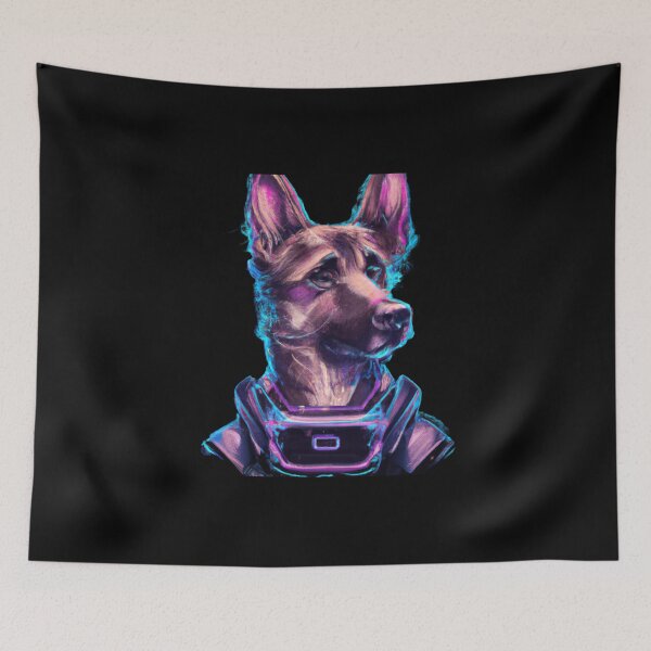 Item preview, Cyber Dog A Techno Dream in a Synthwave World D designed and sold by Cosmic-graphics.