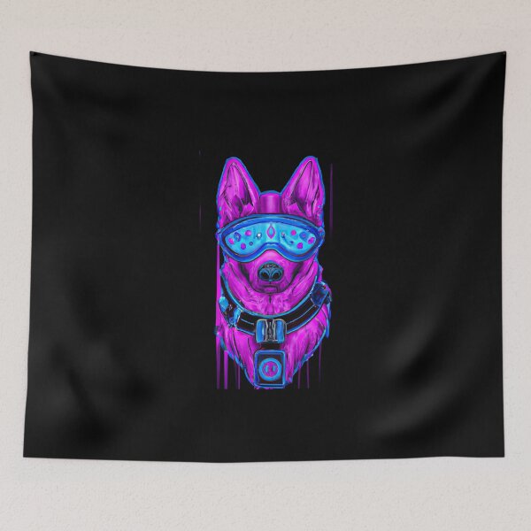 Item preview, Cute Futuristic Pup in a Synthwave Wonderland D designed and sold by Cosmic-graphics.