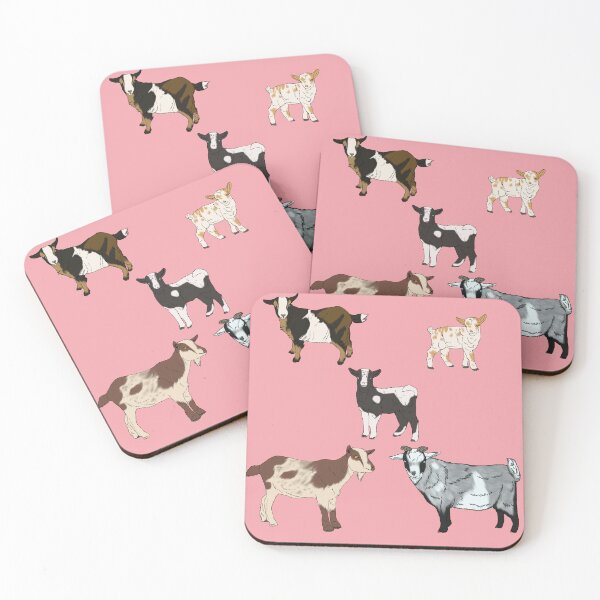 Item preview, Pink Nigerian Dwarf Goats Pattern designed and sold by Ashley Gagnon.