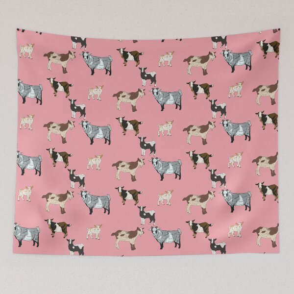 Item preview, Pink Nigerian Dwarf Goats Pattern designed and sold by Ashley Gagnon.