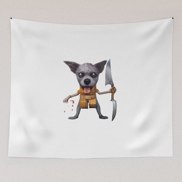Item preview, Dog with knife designed and sold by Mebbotai.