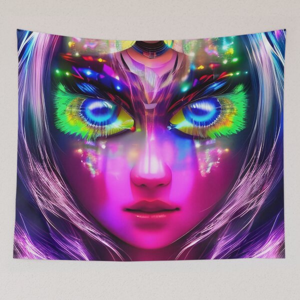Item preview, Fantasy anime in hologram style - rainbow colors designed and sold by Dalive.