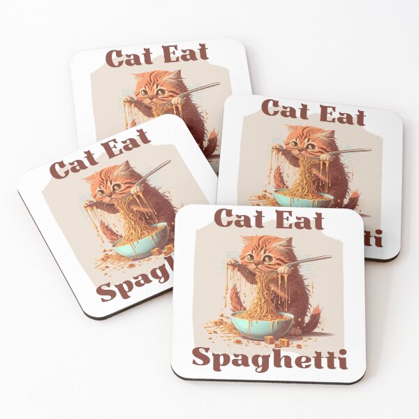 Artikelvorschau, Katze frisst Spaghetti entworfen und verkauft von Sewsi.