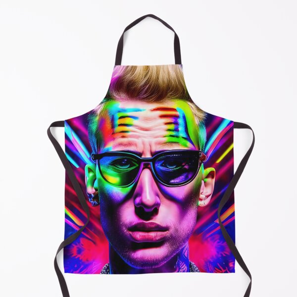 Item preview, Cool man with tattoos and glasses in hologram style - rainbow colors designed and sold by Dalive.