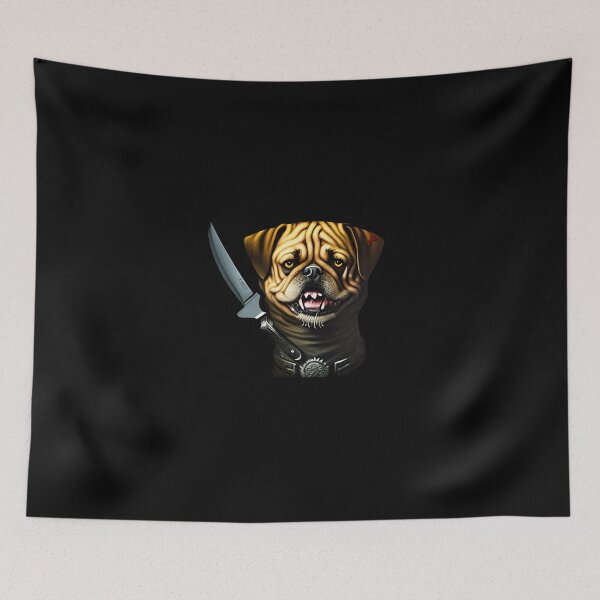 Item preview, Dog with knife designed and sold by Mebbotai.