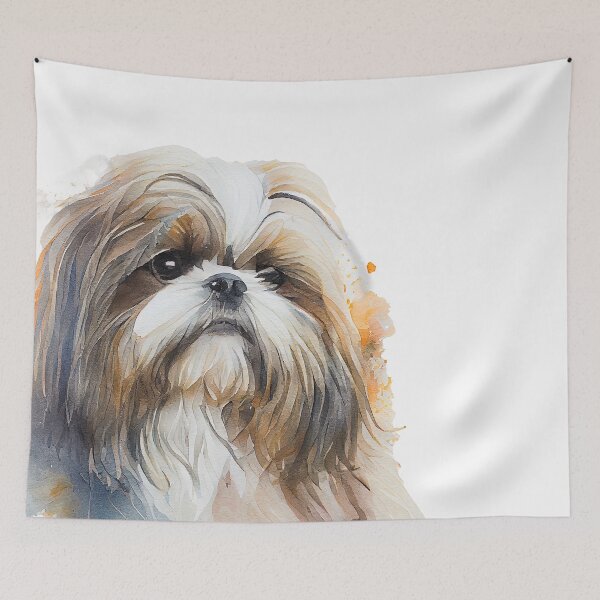 Artikelvorschau, Watercolor Painting of Shih Tzu Small Dog Breed entworfen und verkauft von Nalaxation.