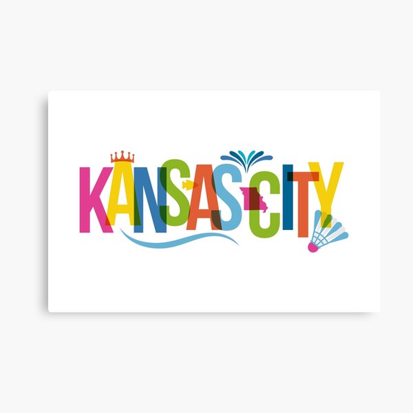 Kansas City, Missouri Typography City Collage Canvas Print