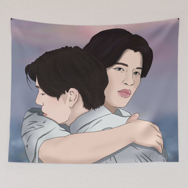Item preview, Never Let Me Go PalmNueng rooftop scene (black line-art ver) designed and sold by MintyLix.