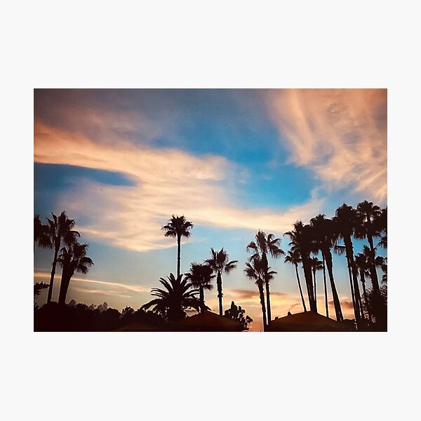 Item preview, Sunset With Palm Trees | Travel Nature Photography designed and sold by Jacqueline Elise.