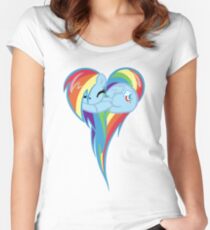 Camiseta entallada de cuello redondo Corazón de Rainbow Dash