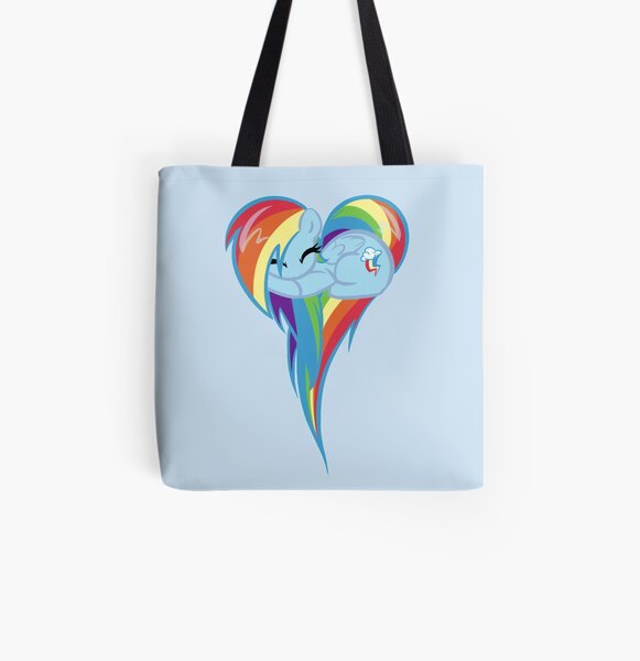 Corazón de Rainbow Dash Bolsa estampada de tela