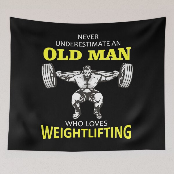 Item preview, Never Underestimate An Old Man Who Loves Weightlifting designed and sold by GeorgiHeyward.