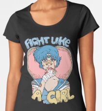 Sailor Moon- Fight Like a Girl (Sailor Mercury) Women's Premium T-Shirt