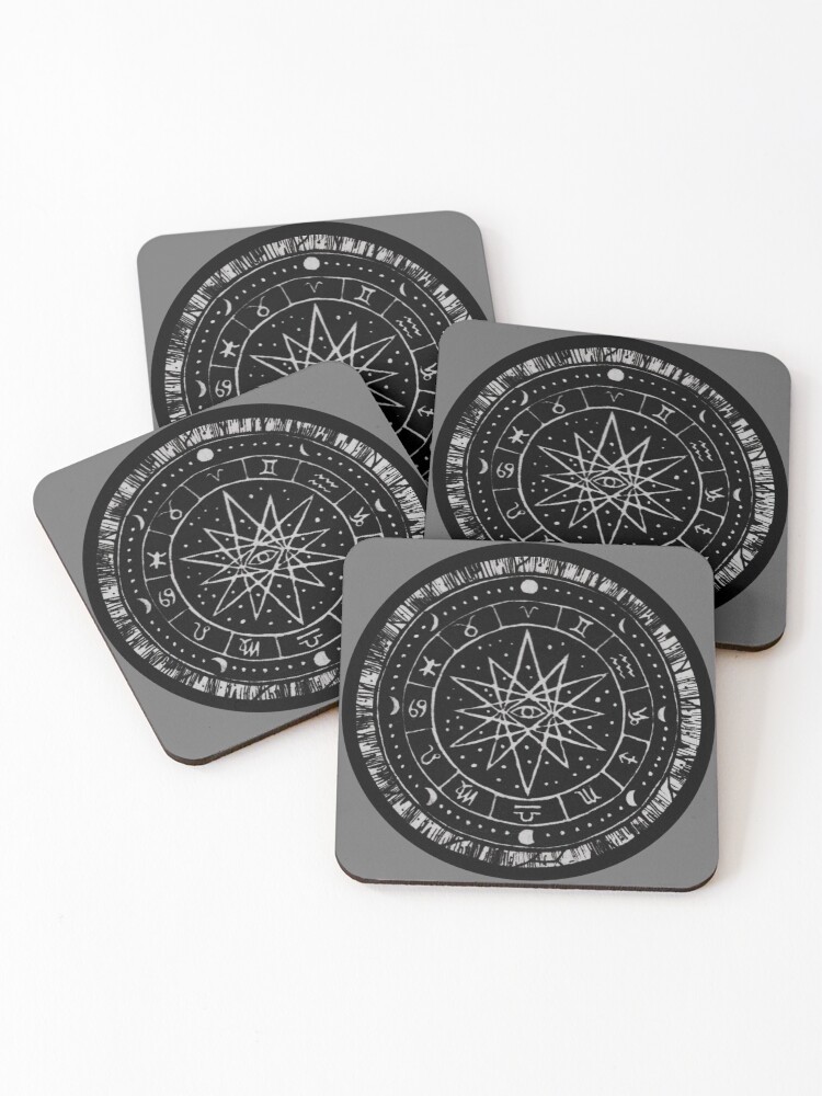 Thumbnail 1 of 5, Coasters (Set of 4), Sacred Geometry II designed and sold by PenworkGallery.