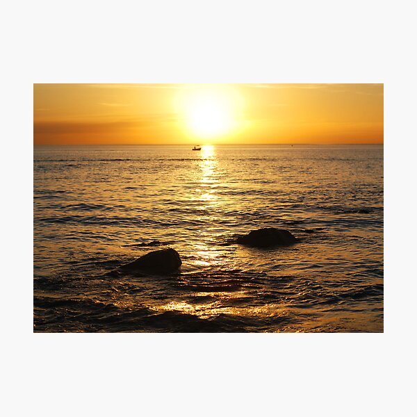 Sunset on Two Rocks Photographic Print