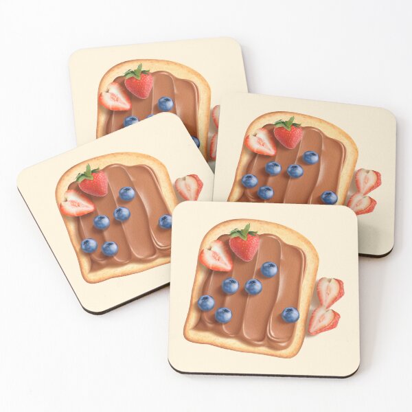 Item preview, Toast Bread Topped With Chocolate Hazelnut Spread, Strawberries And Blueberries designed and sold by Alicia Chee.