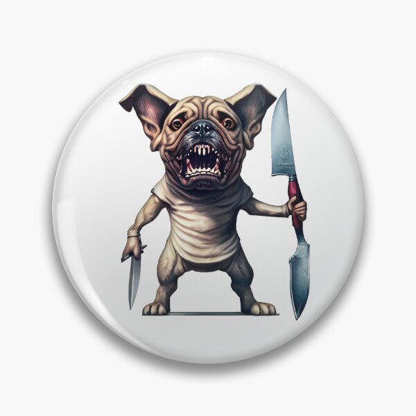 Item preview, Dog with knife designed and sold by Mebbotai.