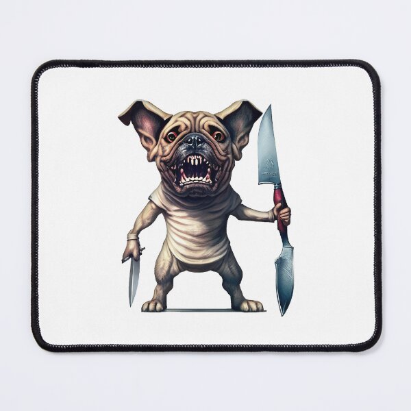 Item preview, Dog with knife designed and sold by Mebbotai.